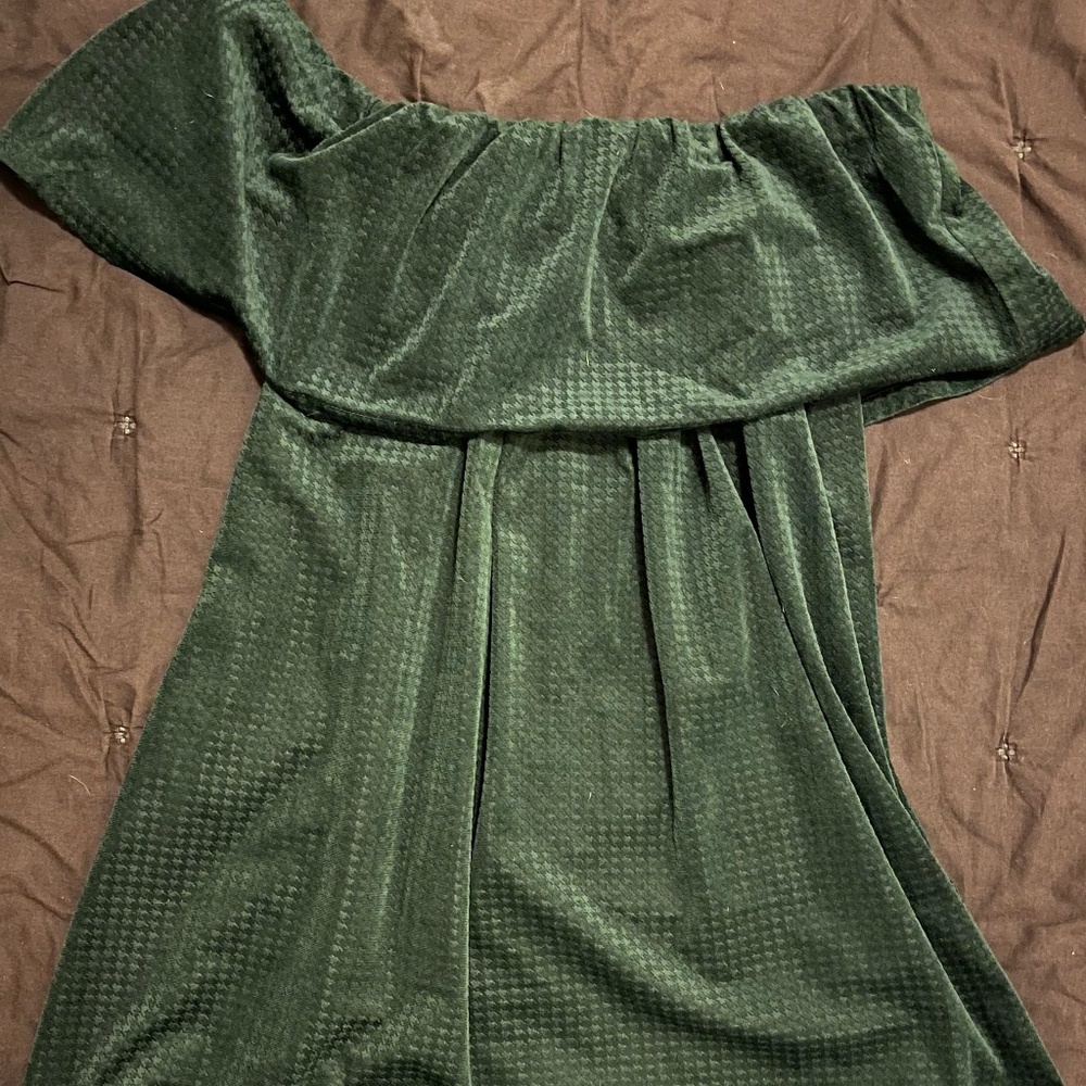 Off the shoulder velvet holiday dress